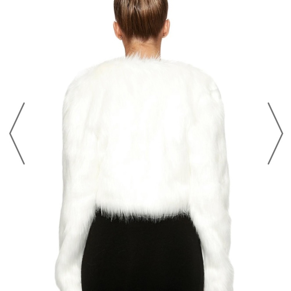 Naked Wardrobe faux fur crop coat
